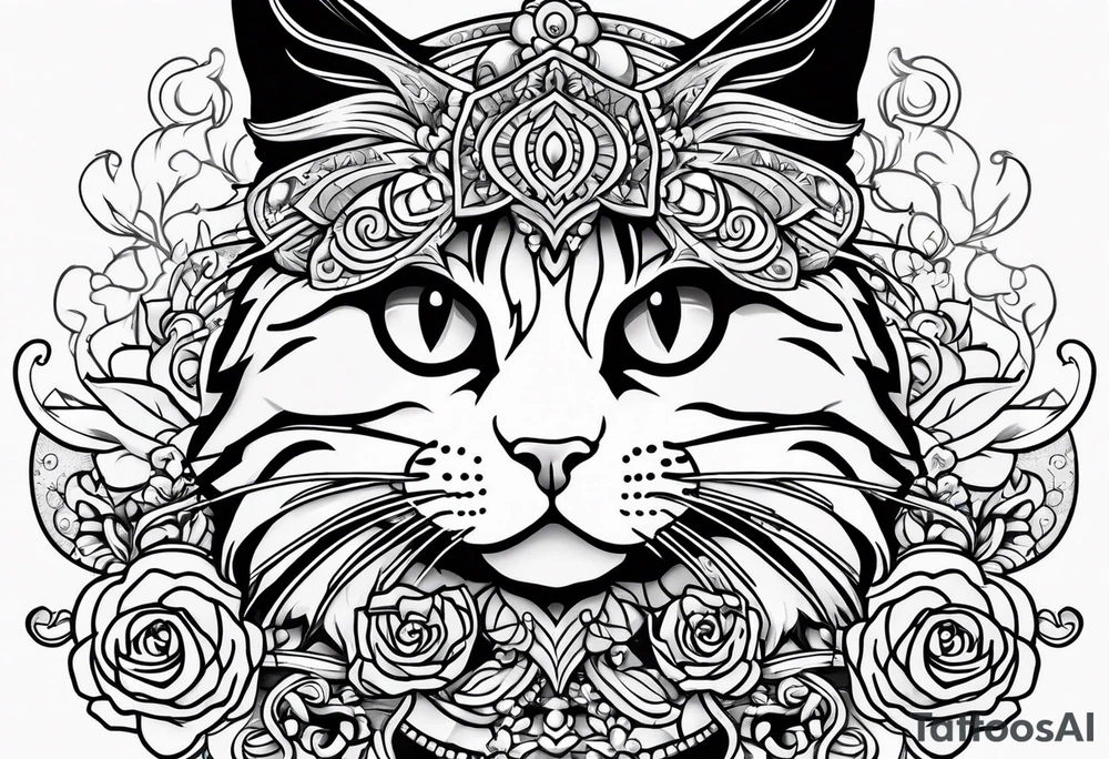 Chilish cat tattoo idea
