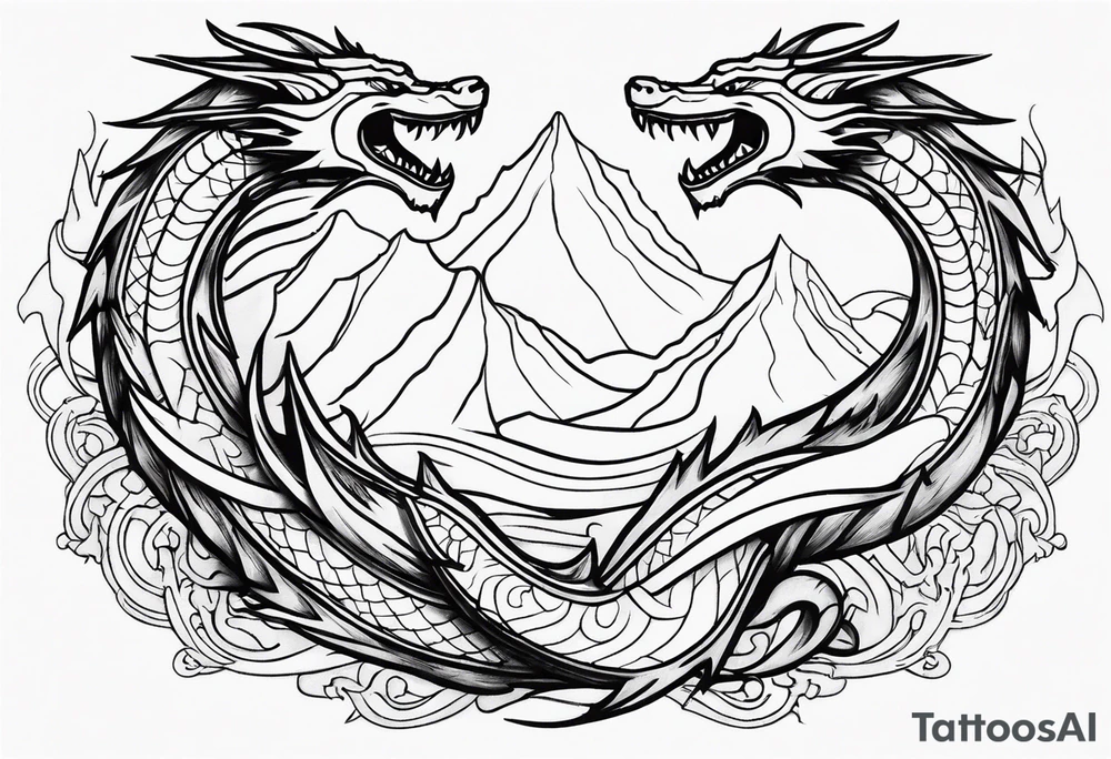 roaring dragons tattoo idea