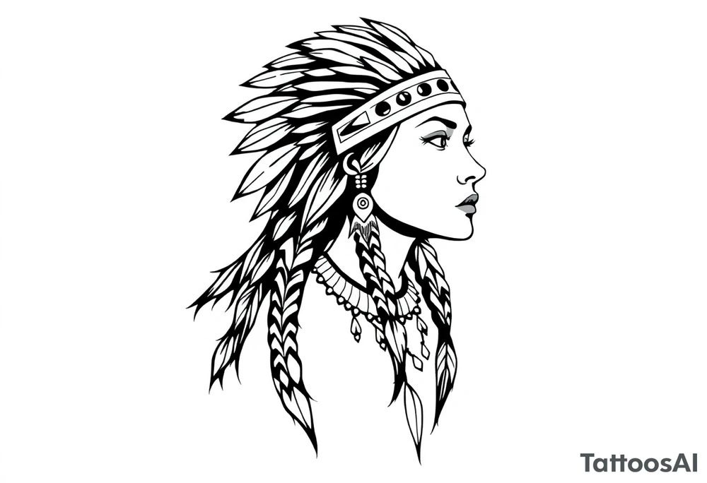 Native American female tattoo idea