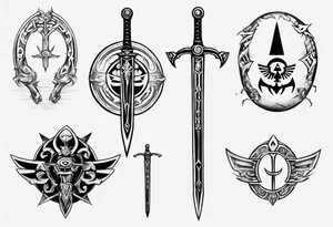 sword with circle around from zelda tattoo idea