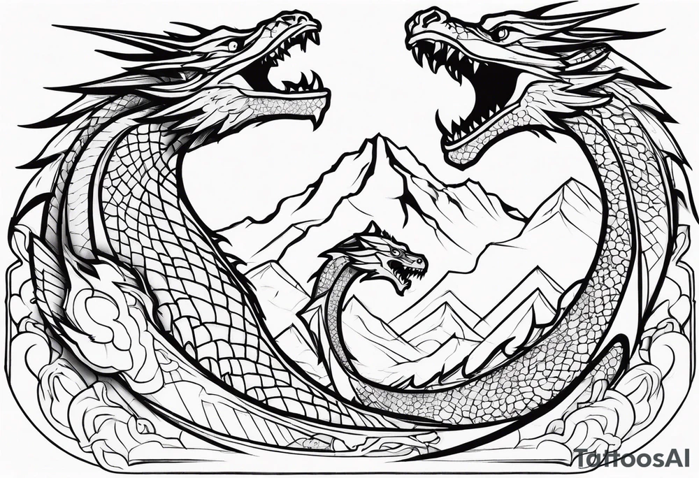 roaring dragons tattoo idea