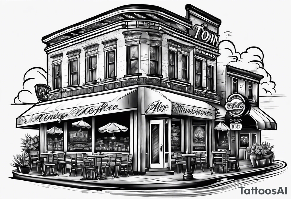 Town cafe logo tattoo idea