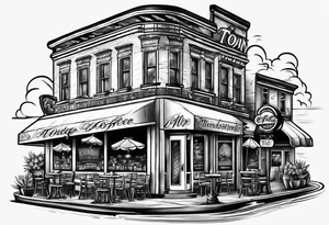 Town cafe logo tattoo idea