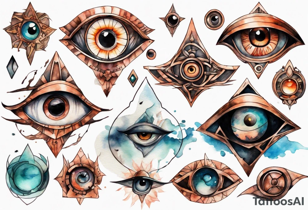a copper eye-symbol tattoo idea