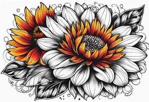 Galaxy with an Indian blanket flower tattoo idea
