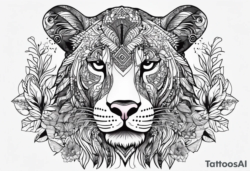 my family is composed by Pana, Marti, Lu y Oreo. Design my tattoo in one animal tattoo idea
