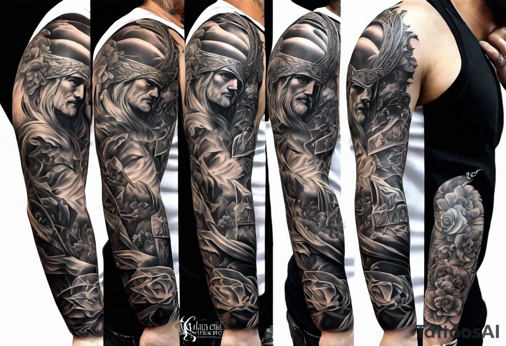 Catholic tattoo sleeve for a man. tattoo idea tattoo idea
