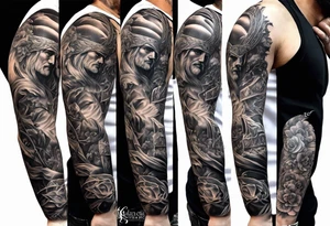 Catholic tattoo sleeve for a man. tattoo idea tattoo idea