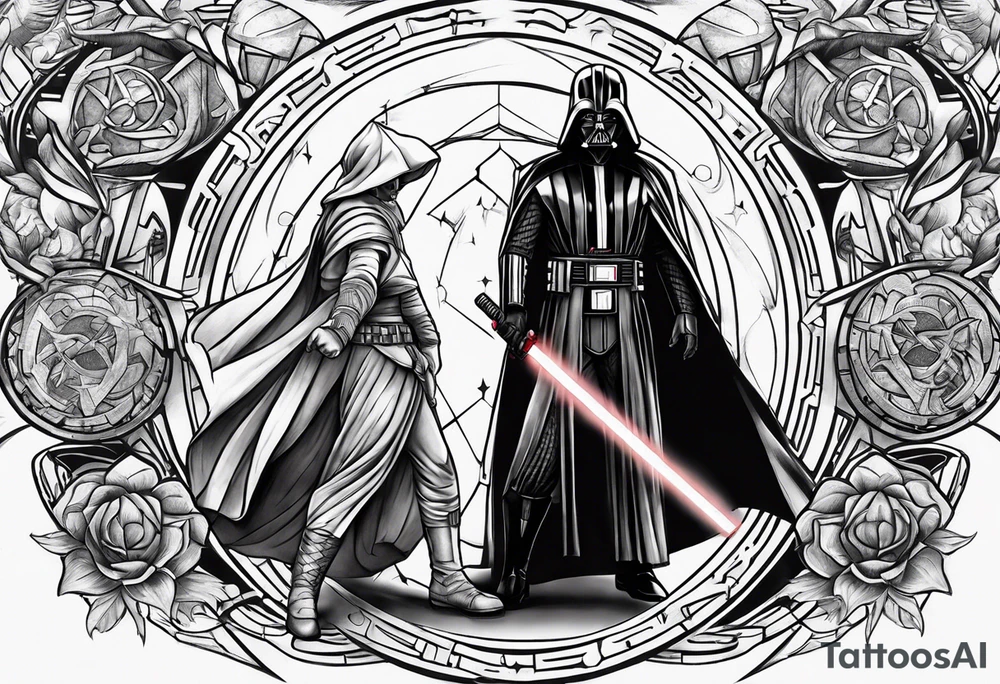 Star Wars Jedi vs sith tattoo idea