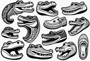 Variety of crocs facevtraditional style flash sheet tattoo idea