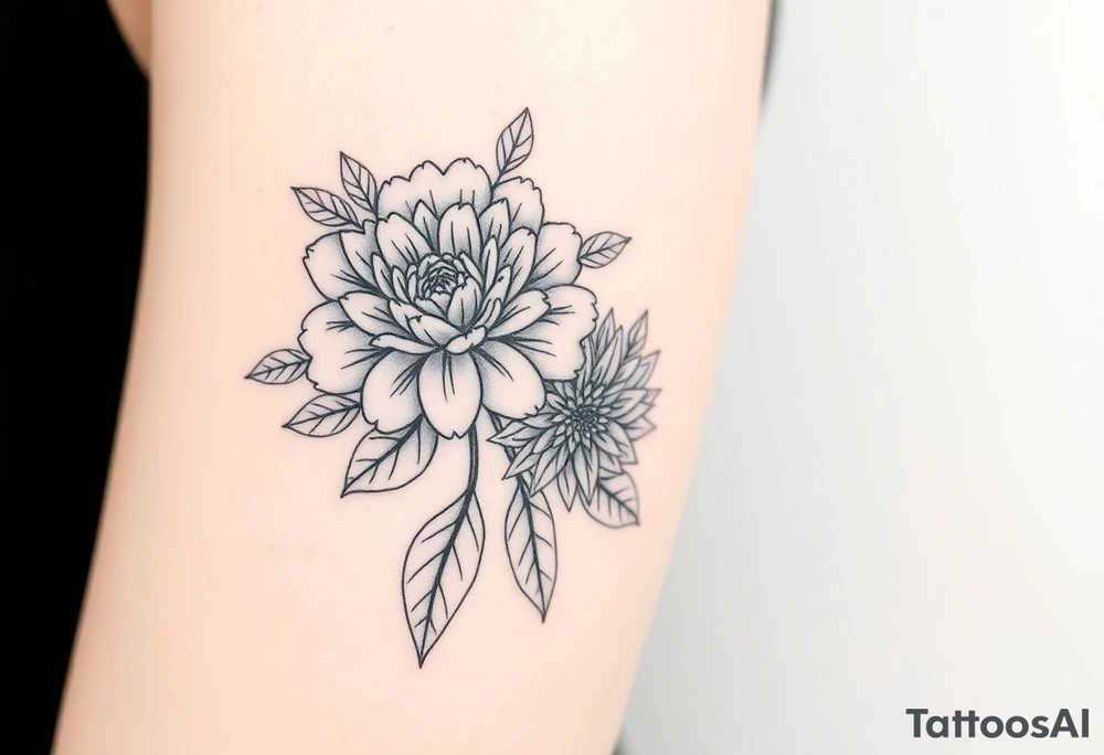 rose and chrysanthemum tattoo idea
