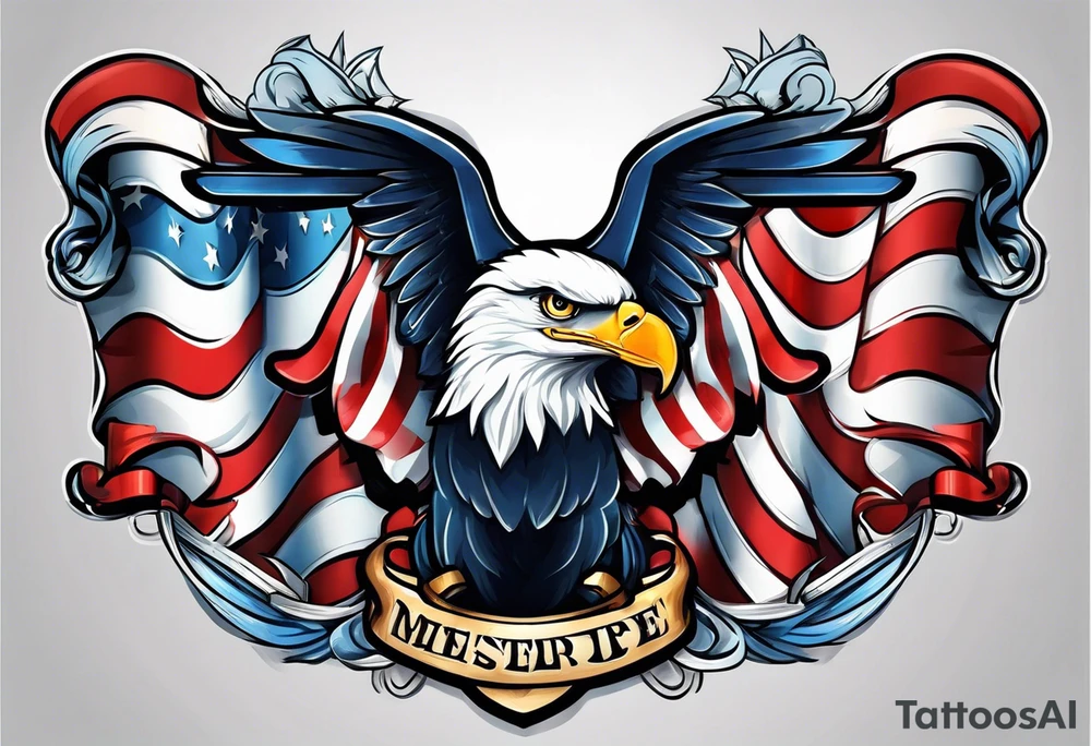 patriotic banner tattoo idea