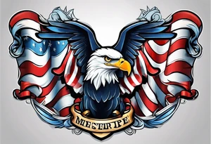 patriotic banner tattoo idea