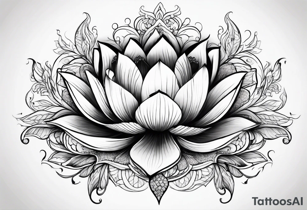 lotus flower with nothing surrounding it tattoo idea