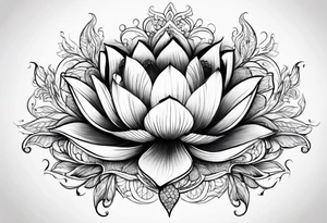 lotus flower with nothing surrounding it tattoo idea