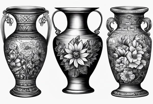 tattoo drawing ancient flower vase tattoo idea
