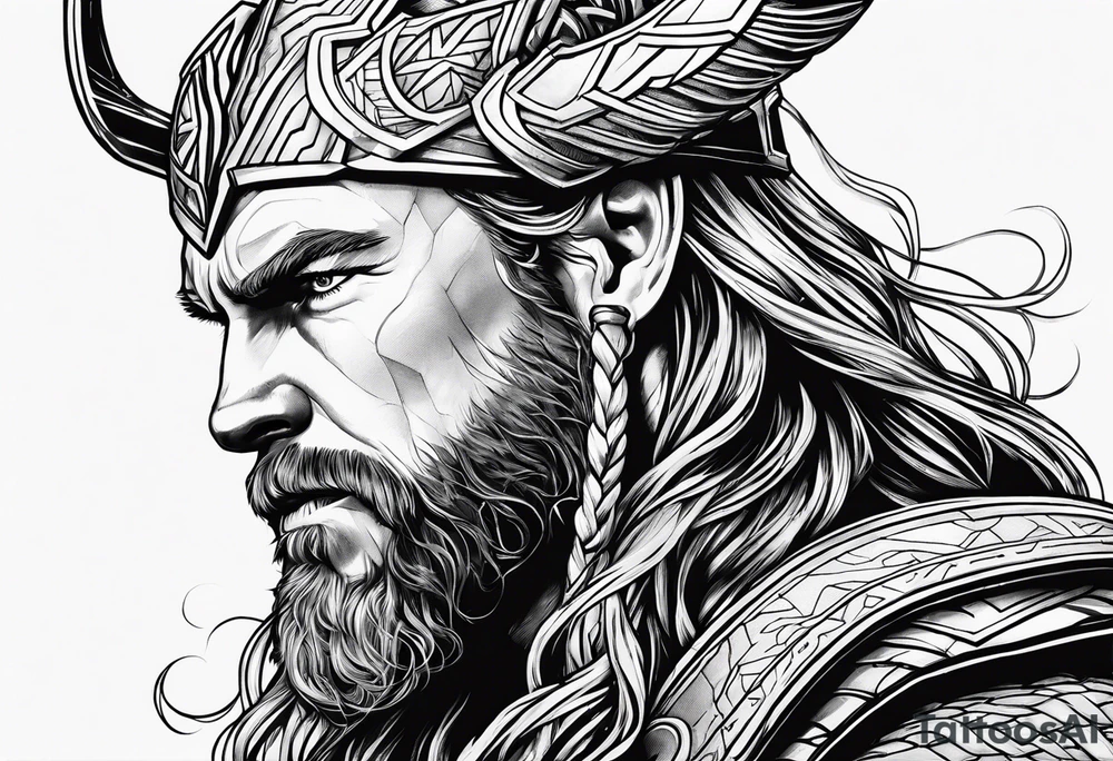 Thor kämpft gegen schlange tattoo idea