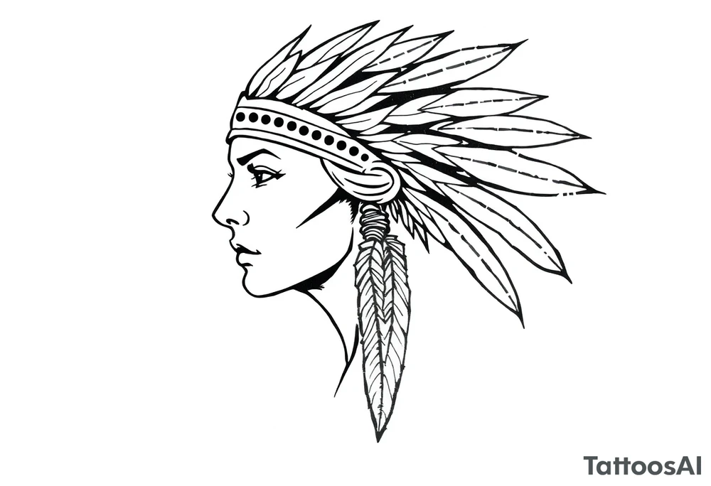 Female Native American tattoo idea