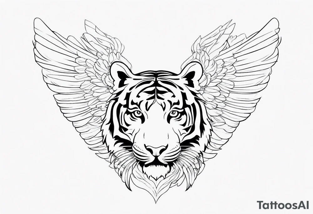 Tiger with wings for memorial piece including remembrance of dead father tattoo idea