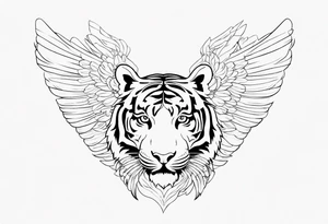 Tiger with wings for memorial piece including remembrance of dead father tattoo idea