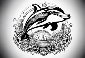 dolphin representing victory tattoo idea