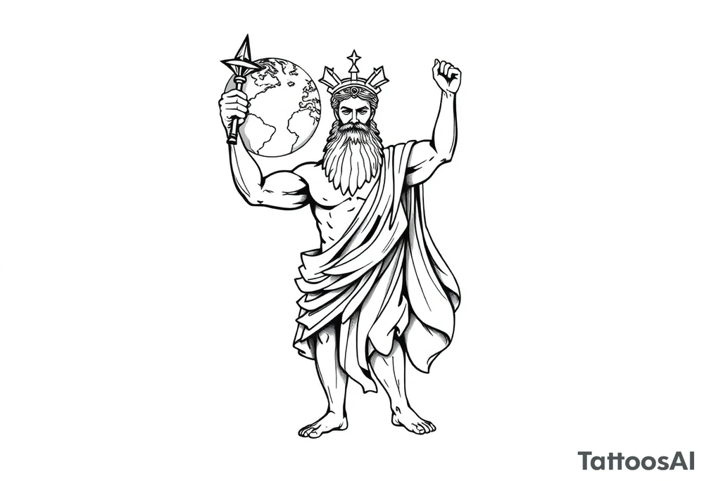 Greek god atlas, holding up the world tattoo idea