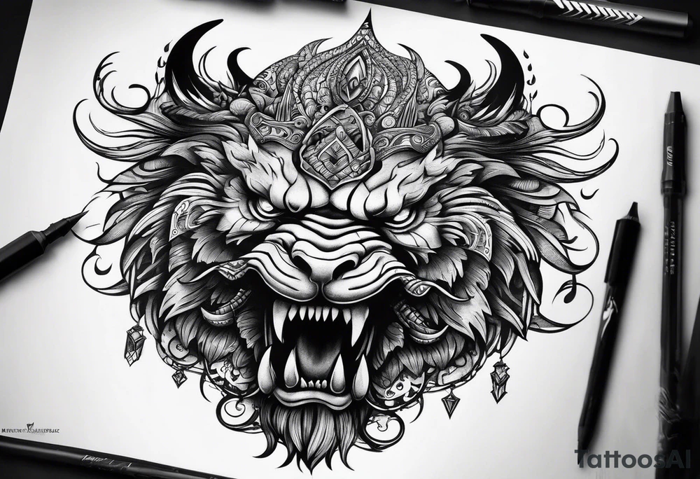 Dark monster tattoo idea