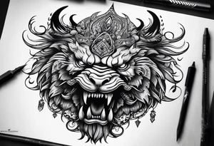 Dark monster tattoo idea