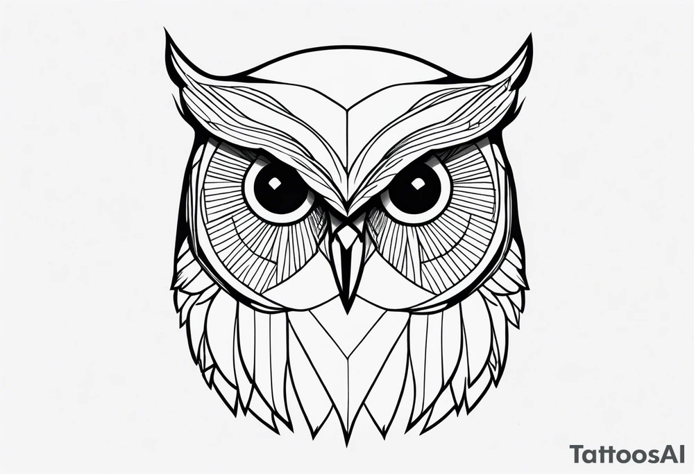 owl outline tattoo idea