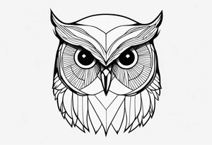owl outline tattoo idea