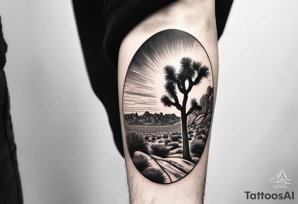 Forearm tattoo of Joshua tree national park tattoo idea