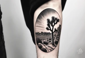 Forearm tattoo of Joshua tree national park tattoo idea