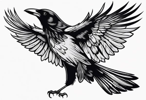outline of a crow with open wings tattoo idea