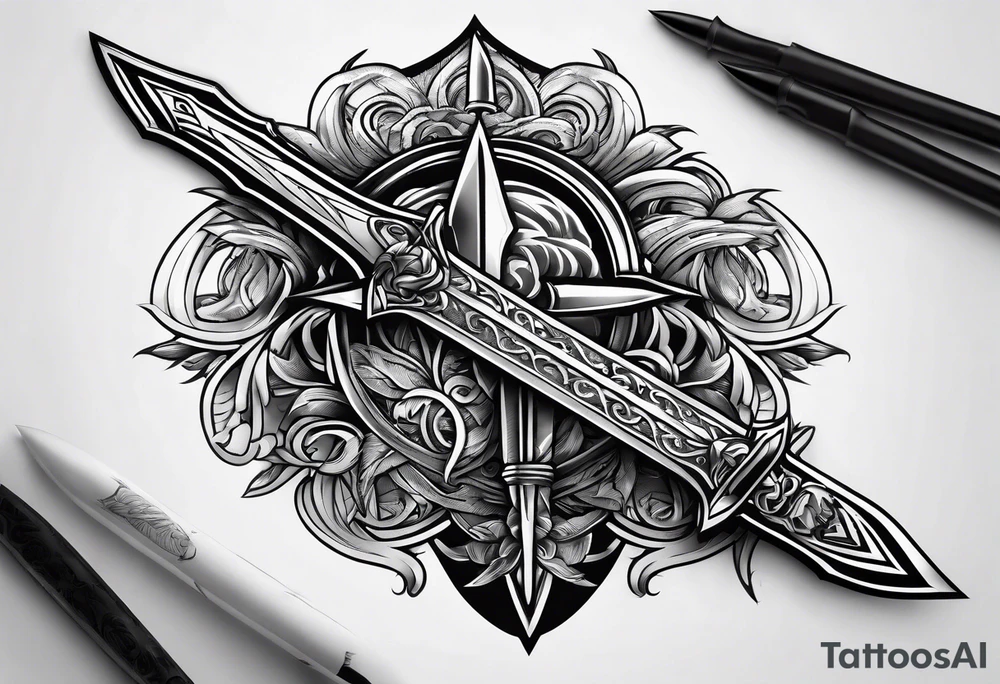 sword, bolt tattoo idea