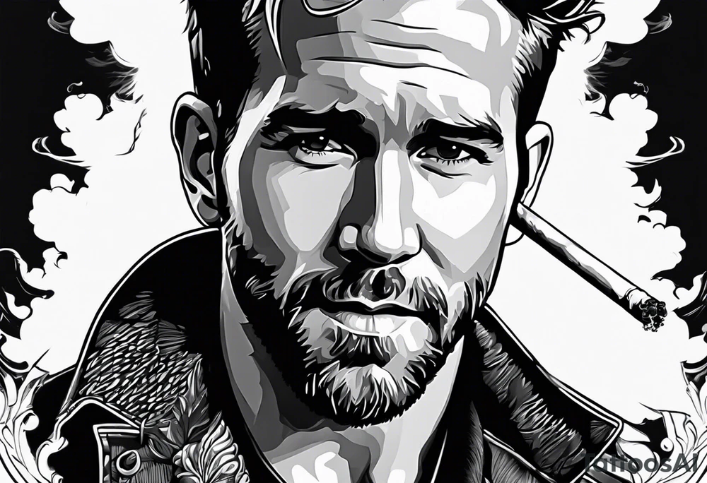 Ryan Reynolds smoking cigarette tattoo idea