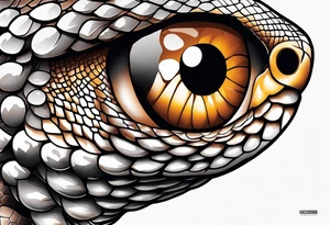 Side view of a Snake eye with copper iris tattoo idea