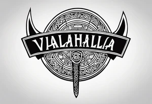 Valhalla round shield 
 axe strength tattoo idea