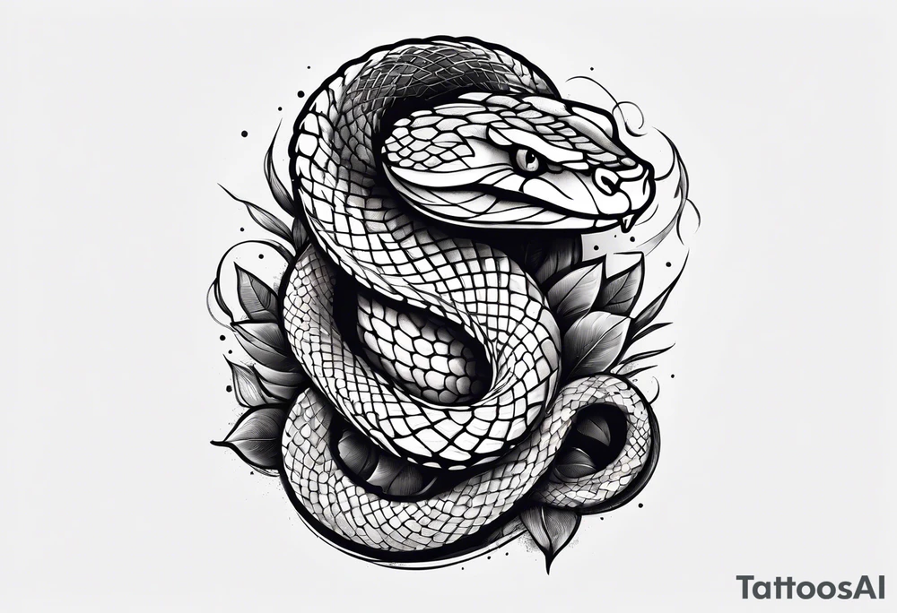 snake wrapped around a dagger tattoo idea