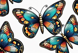 Butterflies with snake tattoo idea