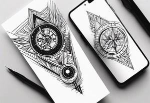 tattoo for man, abstract tattoo design for the right body part, conveying the message that we are nothing in the entire universe and time, size 10x6 cm tattoo idea