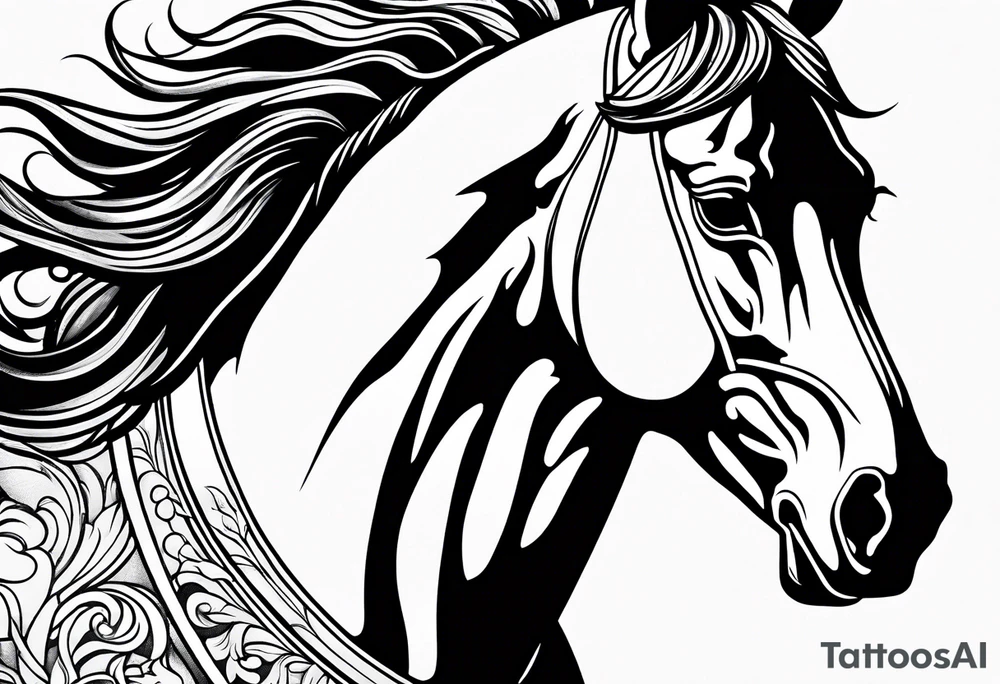 horse made out of fire tattoo idea