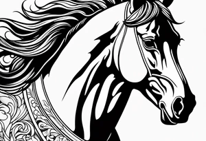 horse made out of fire tattoo idea