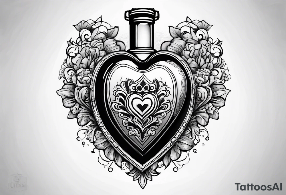 Heart-shaped gas tank tattoo idea