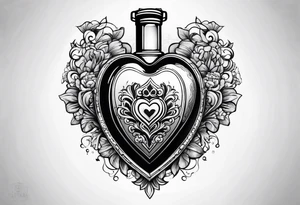 Heart-shaped gas tank tattoo idea