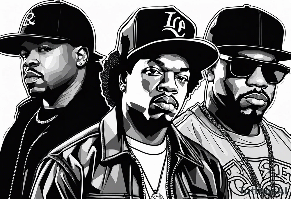 eazy e, dr dre and ice cube tattoo idea