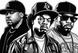 eazy e, dr dre and ice cube tattoo idea