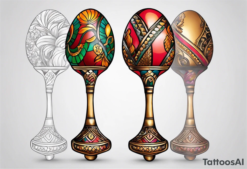 2 swinging maracas tattoo idea