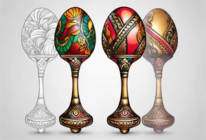 2 swinging maracas tattoo idea