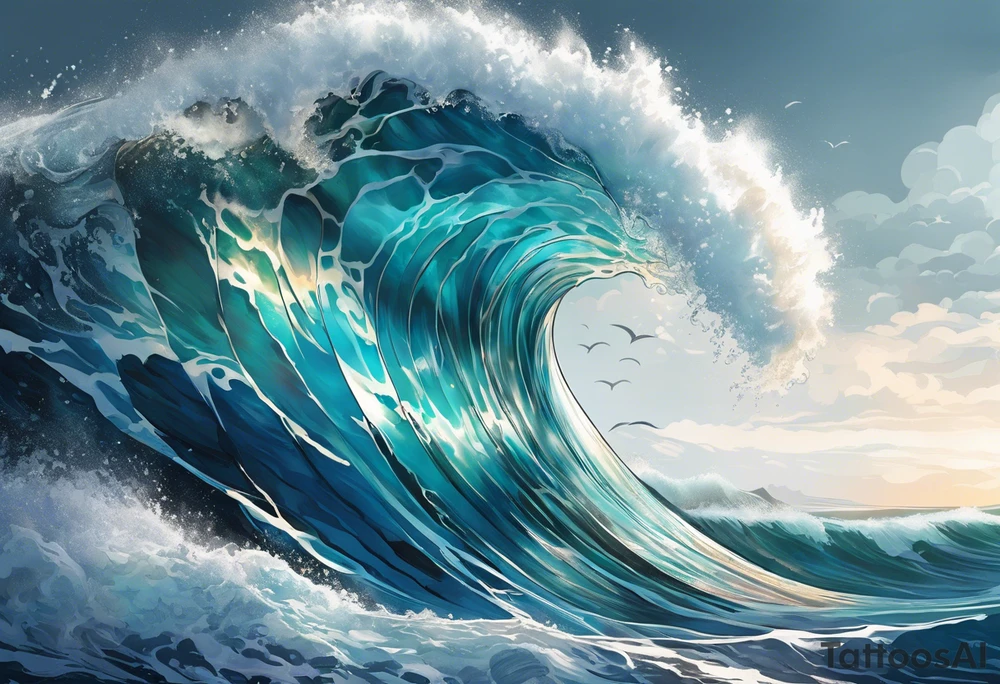 ocean, wave tattoo idea