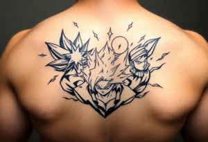 legendary dragonball z scene with energy aura and power effects tattoo idea